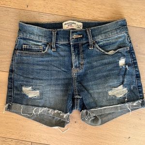 Girls distressed midi short